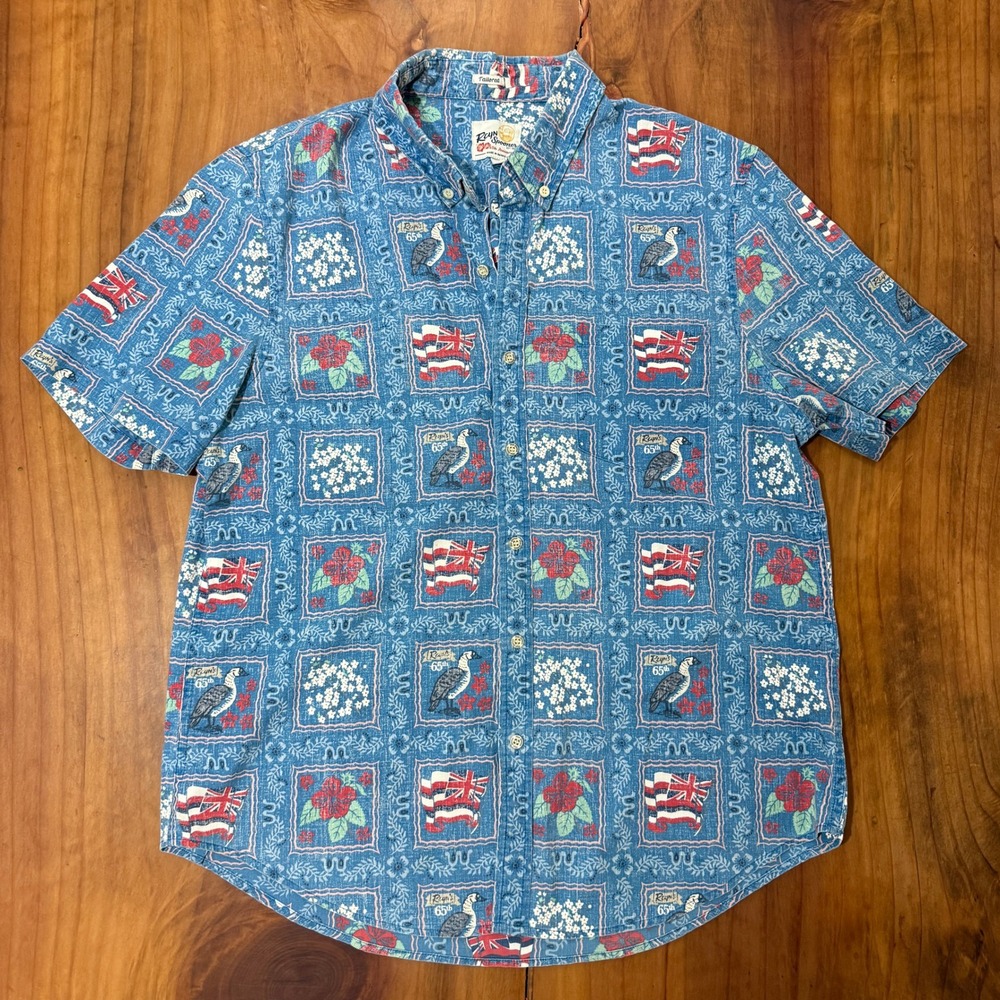 Reyn Spooner Shirt Mens L 65th Anniversary Hawaiian Button Cotton Floral S3-10